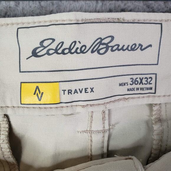 Eddie Bauer Travex Pants Men's 36x32 Beige Cream Straight Leg Hiking - Picture 9 of 11